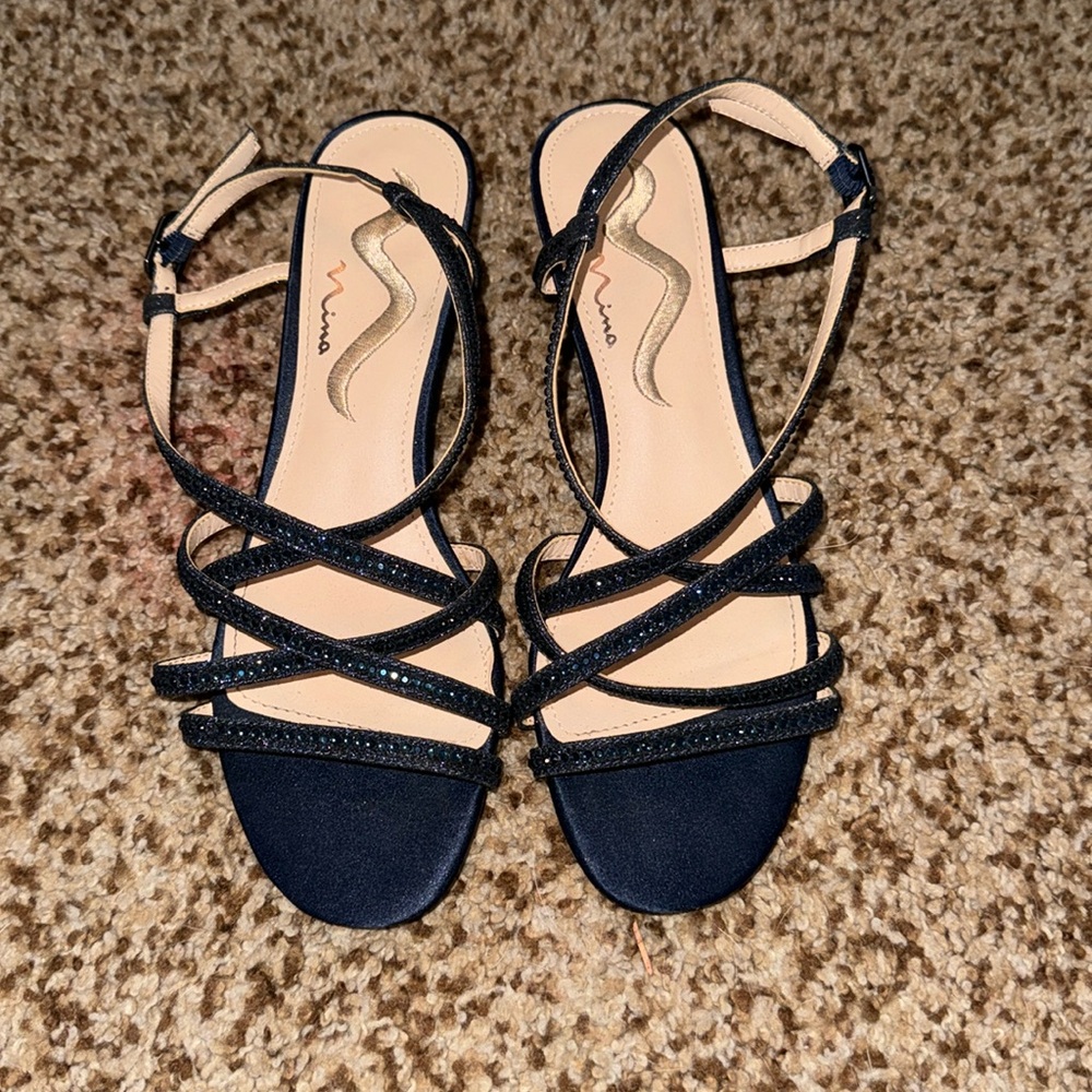 Nina 2 inch navy prom/hoco heels💗